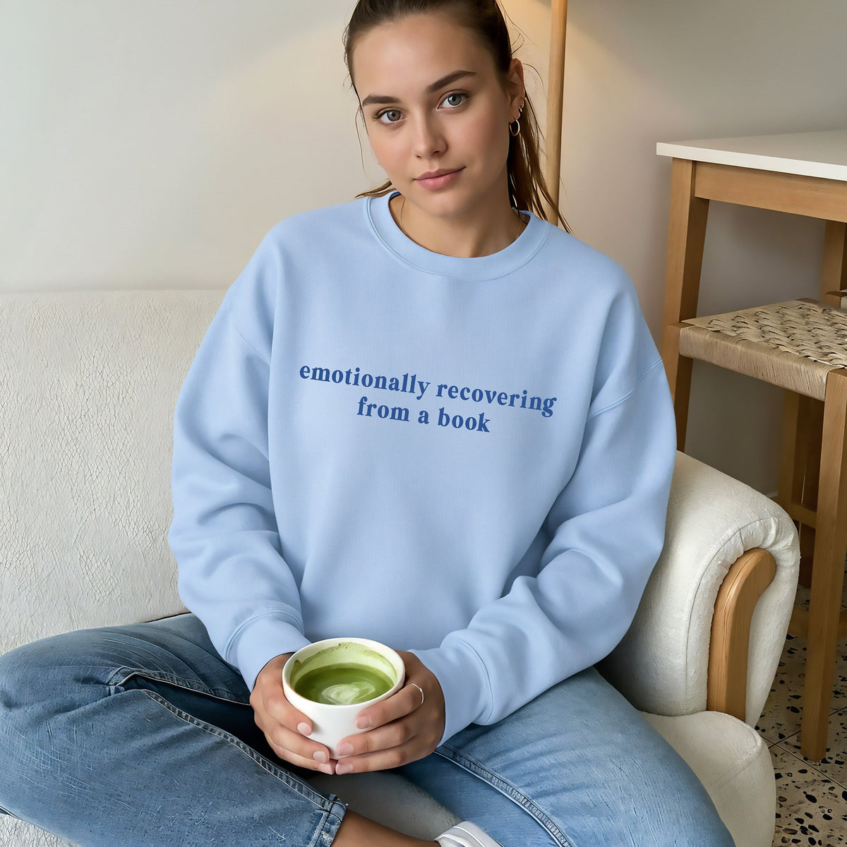 Emotionally Recovering From a Book Crewneck Sweatshirt