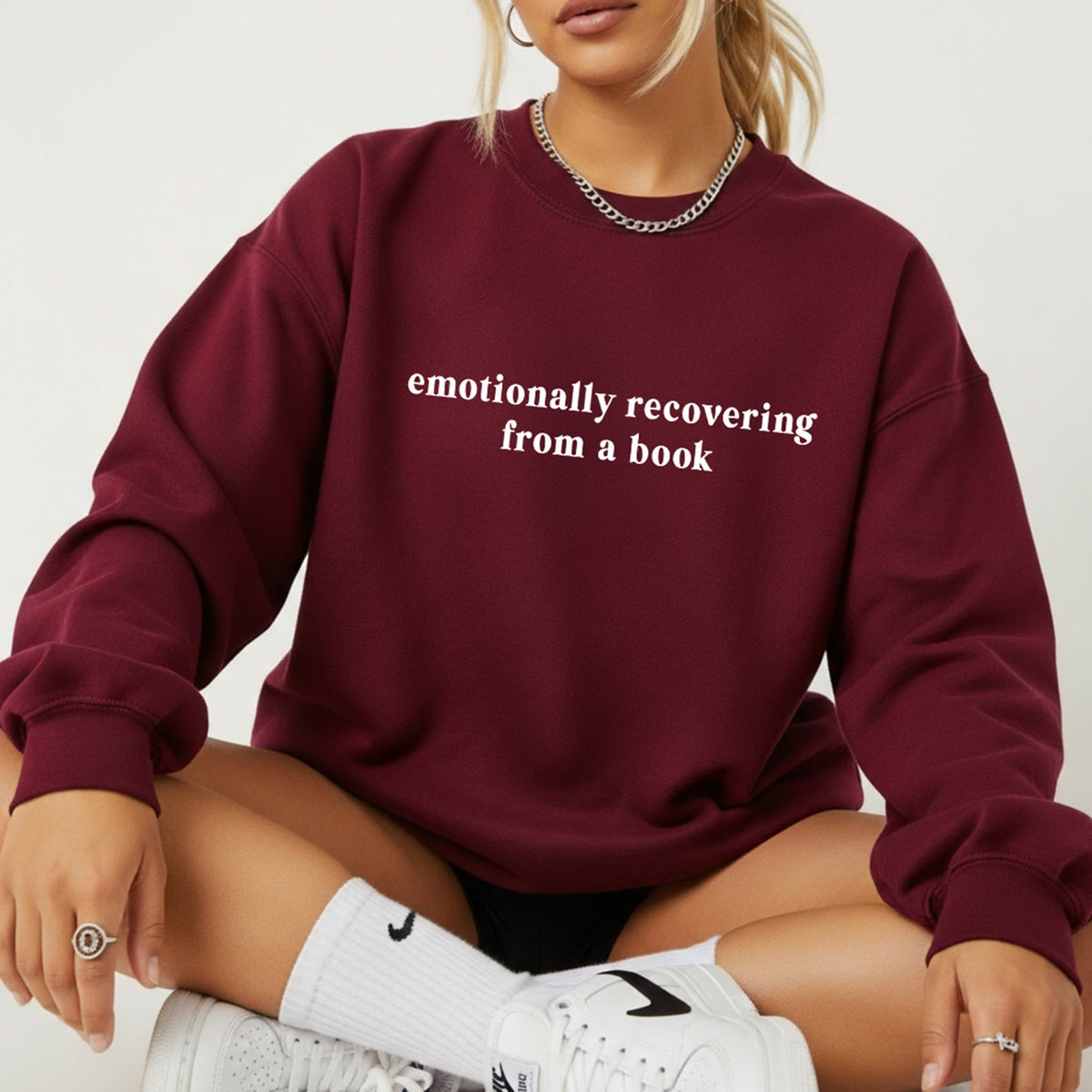 Emotionally Recovering From a Book Crewneck Sweatshirt