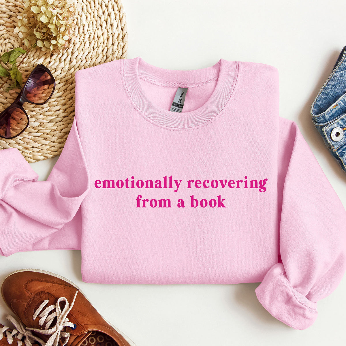 Emotionally Recovering From a Book Crewneck Sweatshirt