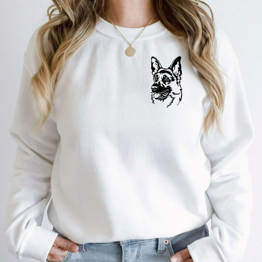 German Shepherd Sweatshirt, Dog Mom Crewneck, Dog Dad, Gift for Dog Mama, Cute Dog Crew