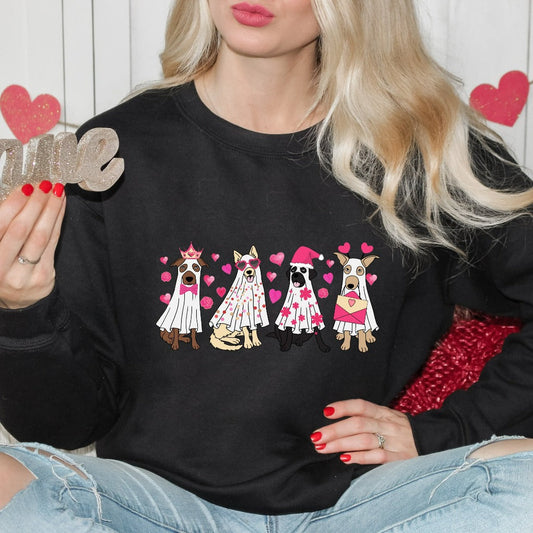 Valentine Dogs Sweatshirt, Funny Dog Crewneck, Dog Sweater, Pet Lover Gift, Gift for Dog Mom, Valentines Day Gift